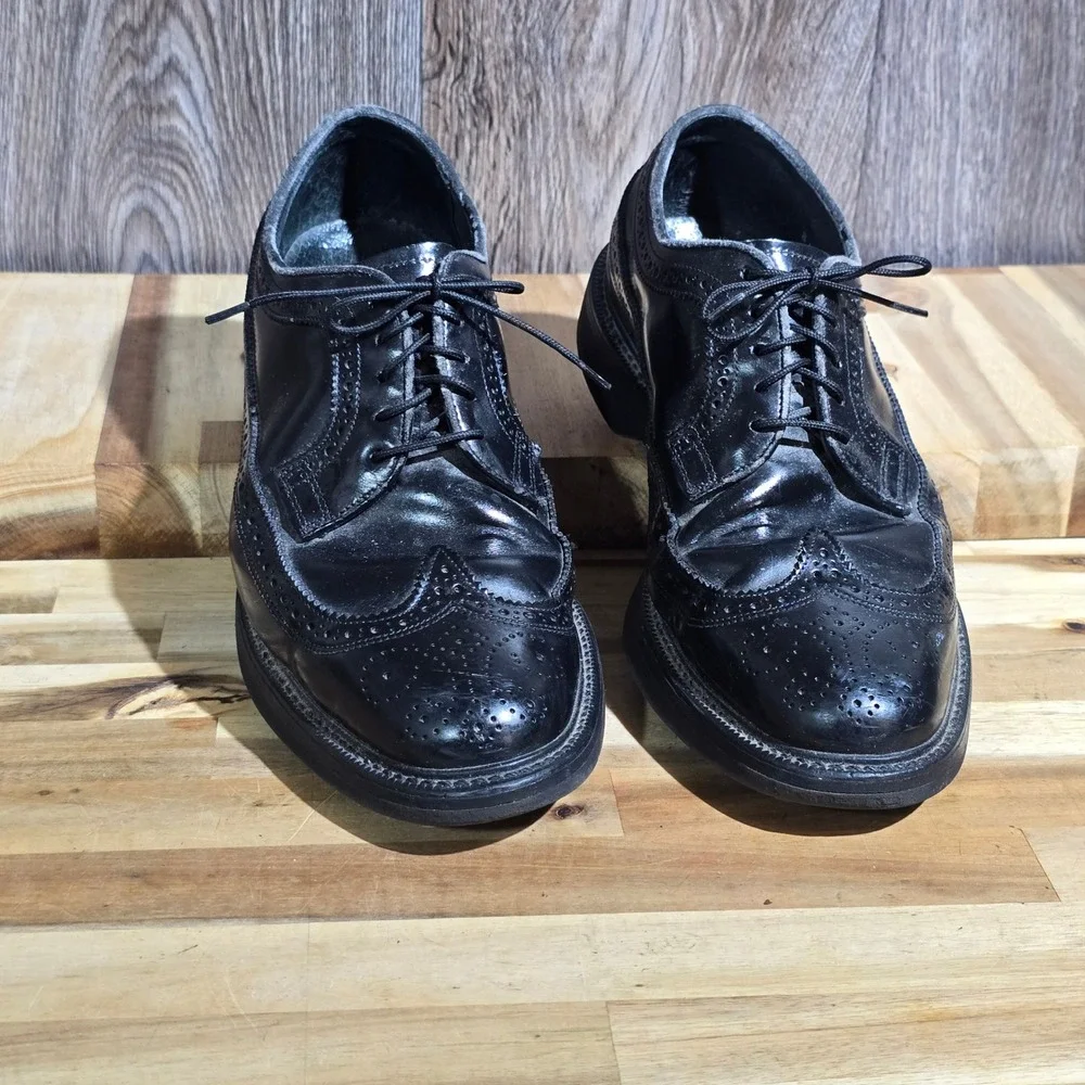 Stuart‎ McGuire 8 D Spring-Step Cushion Black Wingtip Brogue Oxford Made in USA